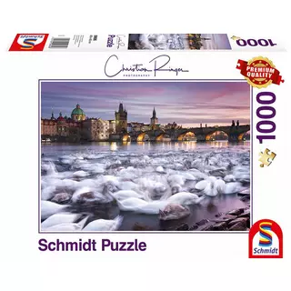 Schmidt  Puzzle Prag Schwäne (1000Teile) 