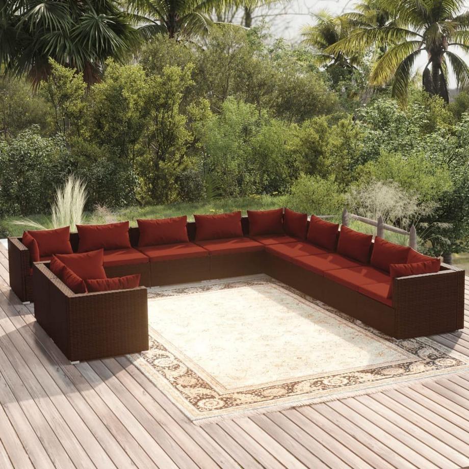 VidaXL set salotto da giardino Polirattan  