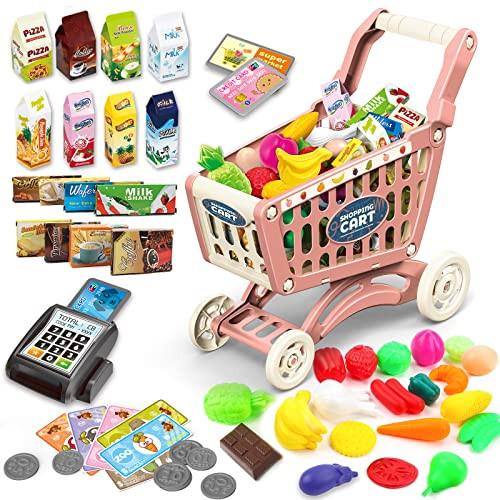 Activity-board  Kinder-Einkaufswagen für Lebensmittel Kleinkinder 65 Lebensmittel Obst und Gemüse Pretend Play Food 