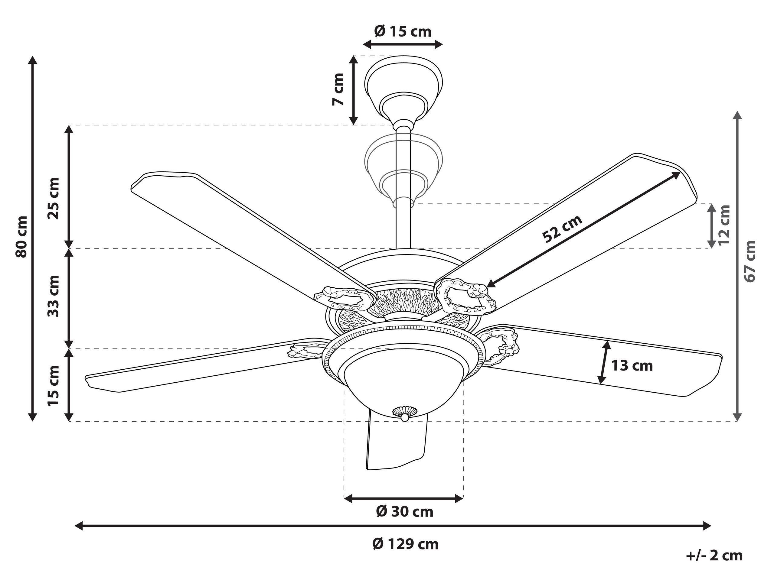 Beliani Ventilateur de plafond avec lampe en MDF Rétro BEGEJ  