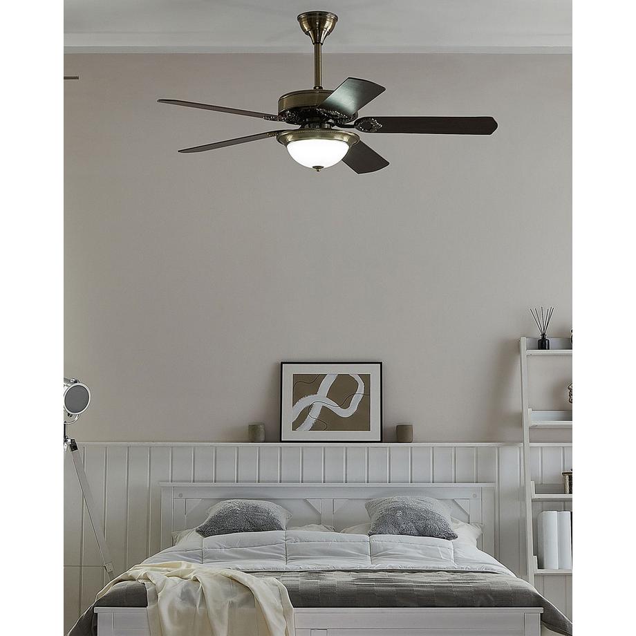 Beliani Ventilatore a soffitto con luce en Fibra a media densità (MDF) Retrò BEGEJ  