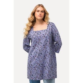 Ulla Popken  Shirt, Paisleymuster, Carree-Ausschnitt, 3/4-Arm 