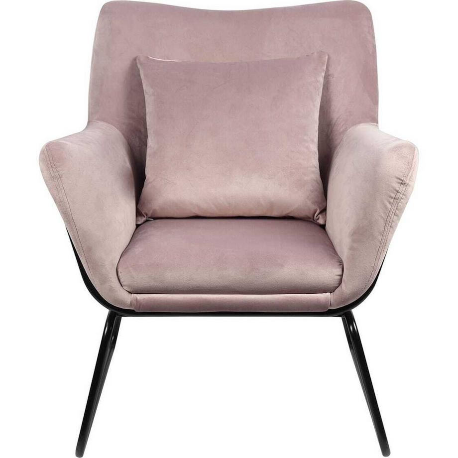 mutoni Fauteuil relax velours rose  