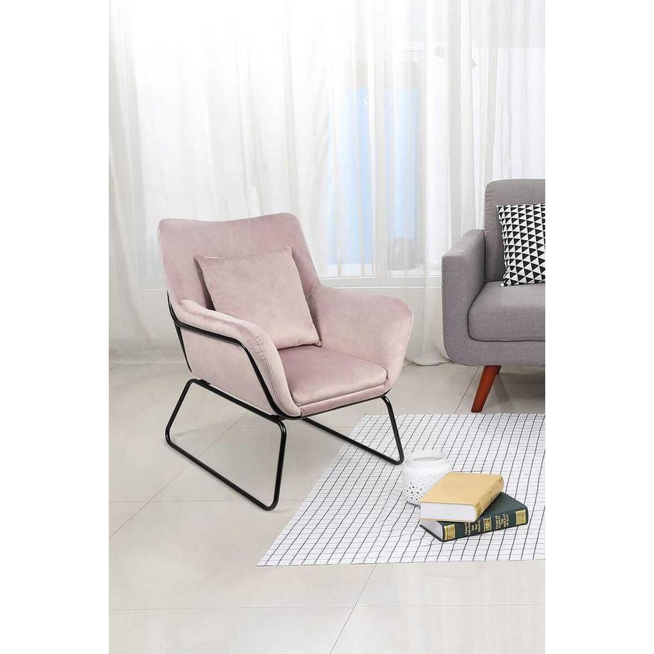 mutoni Fauteuil relax velours rose  