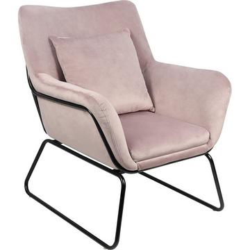 Fauteuil relax velours velours rose
