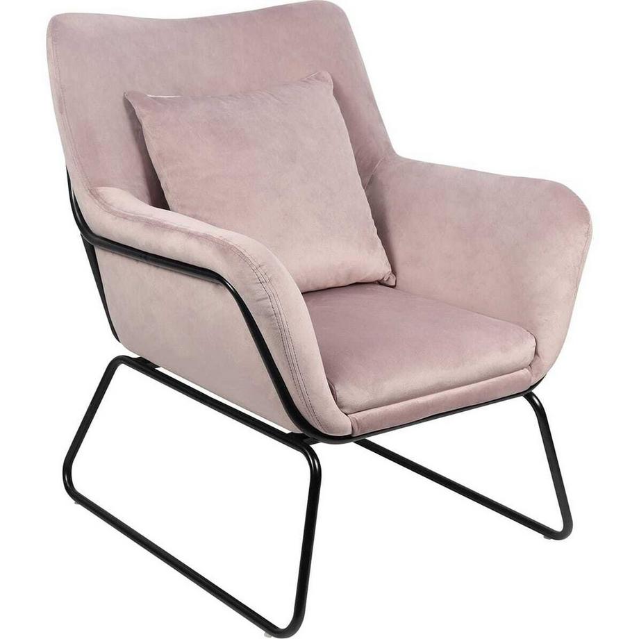 Fauteuil relax velours rose