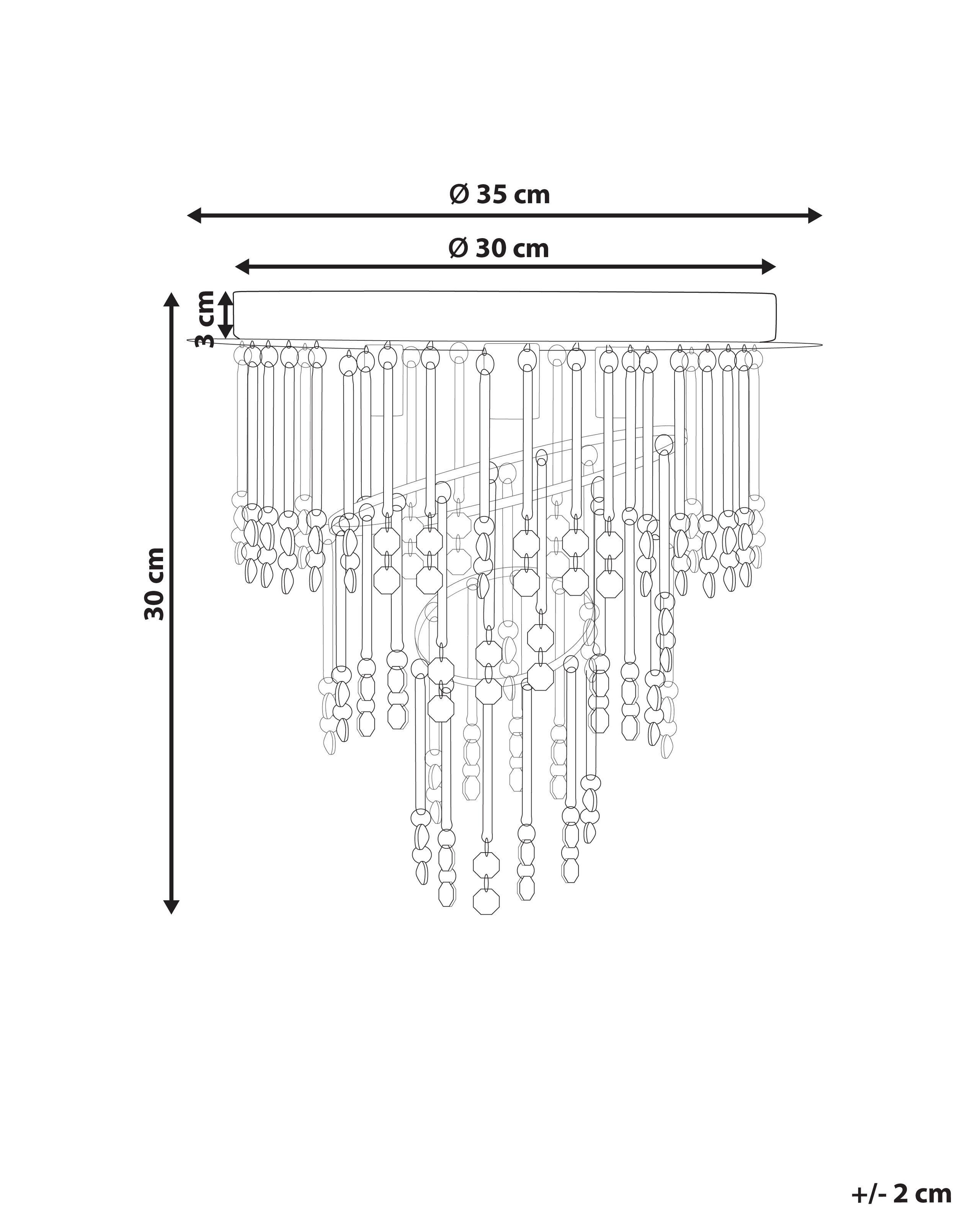 Beliani Lampe suspension en Cristal Glamour ESMELLE  