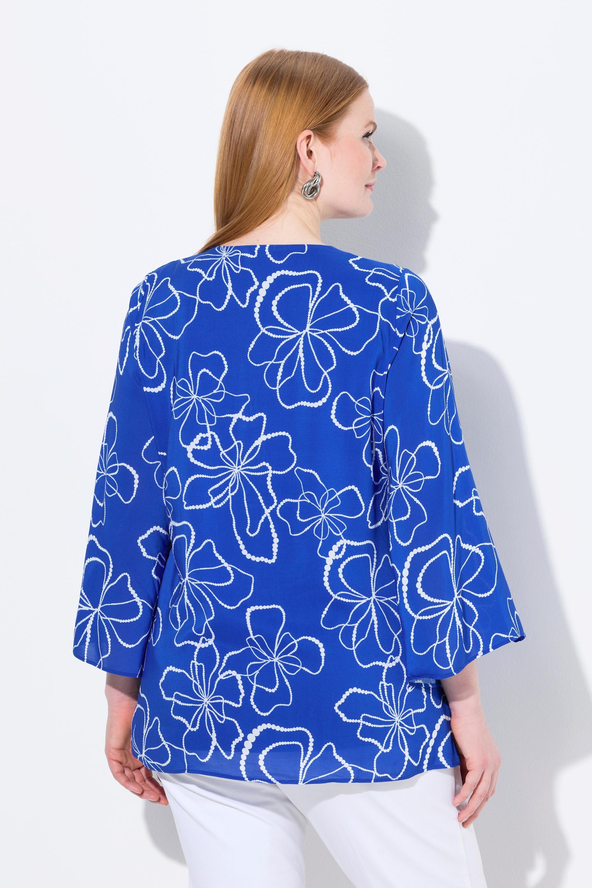 Ulla Popken Maglia Doppia Strato Scollo a V Maniche Lunghe  