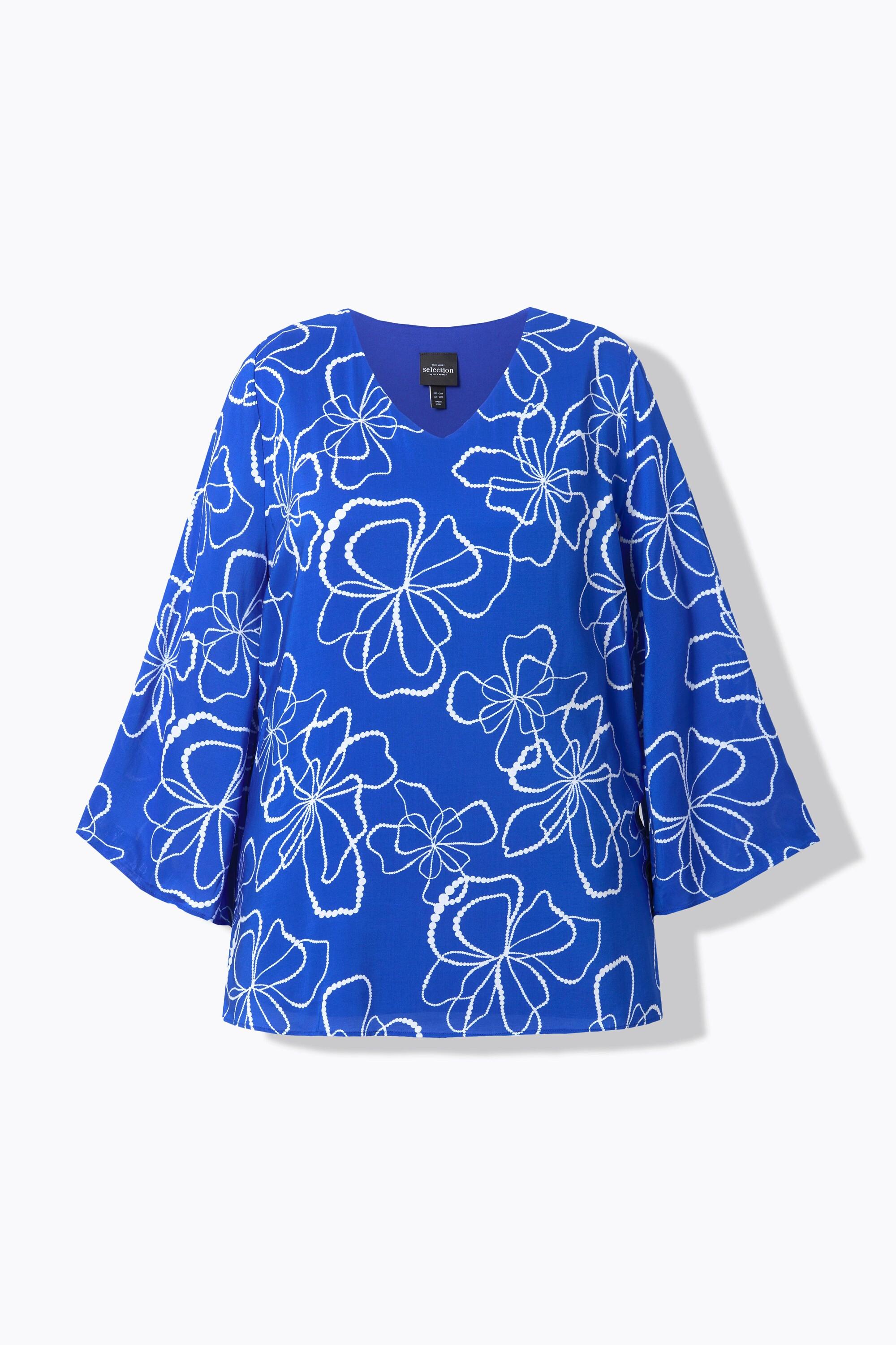 Ulla Popken Maglia Doppia Strato Scollo a V Maniche Lunghe  