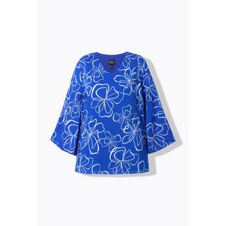 Ulla Popken Maglia Doppia Strato Scollo a V Maniche Lunghe  