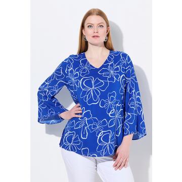 Maglia a doppio strato con scollo a V e maniche lunghe