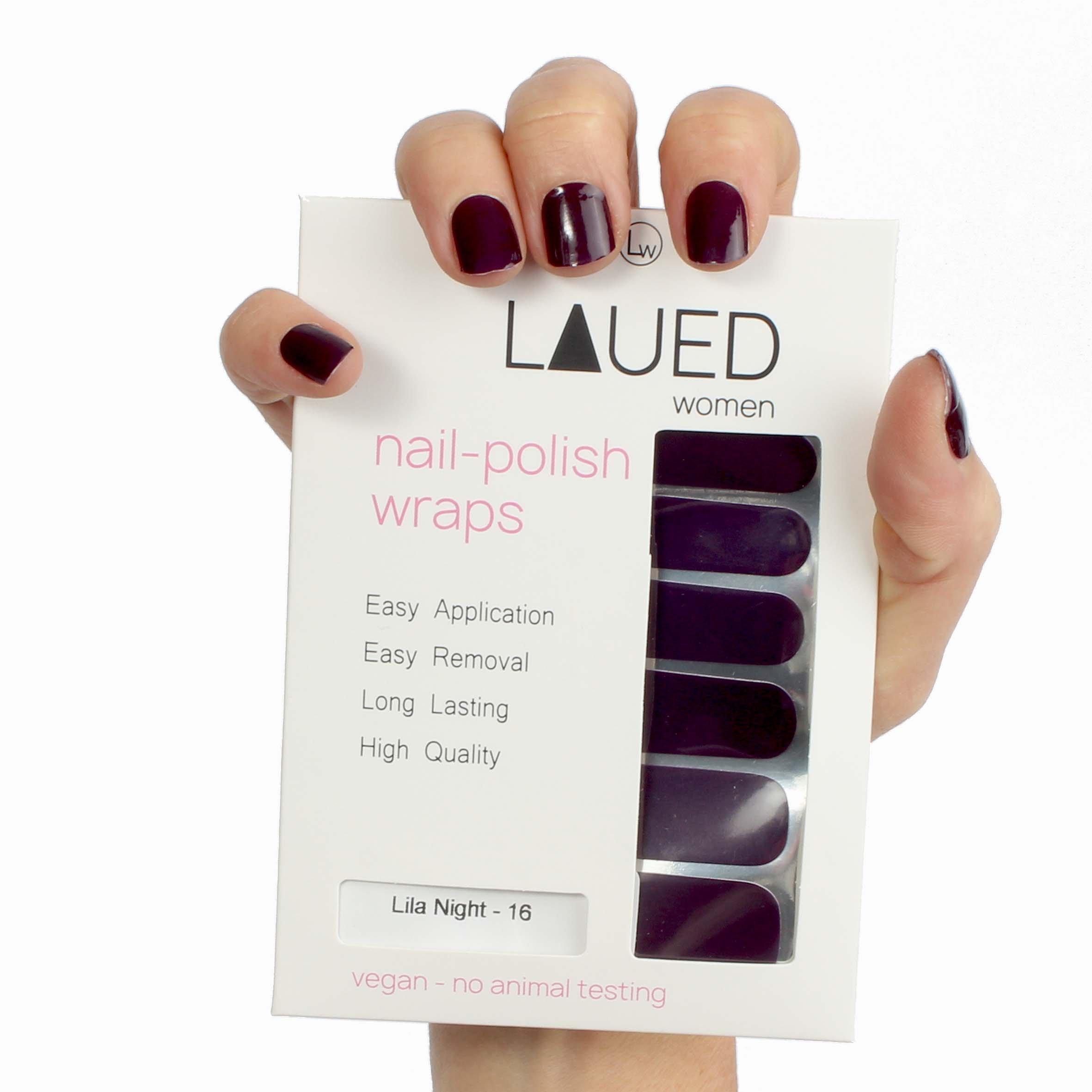 LAUED  vegane Nagelfolien solid purple Lila Night 