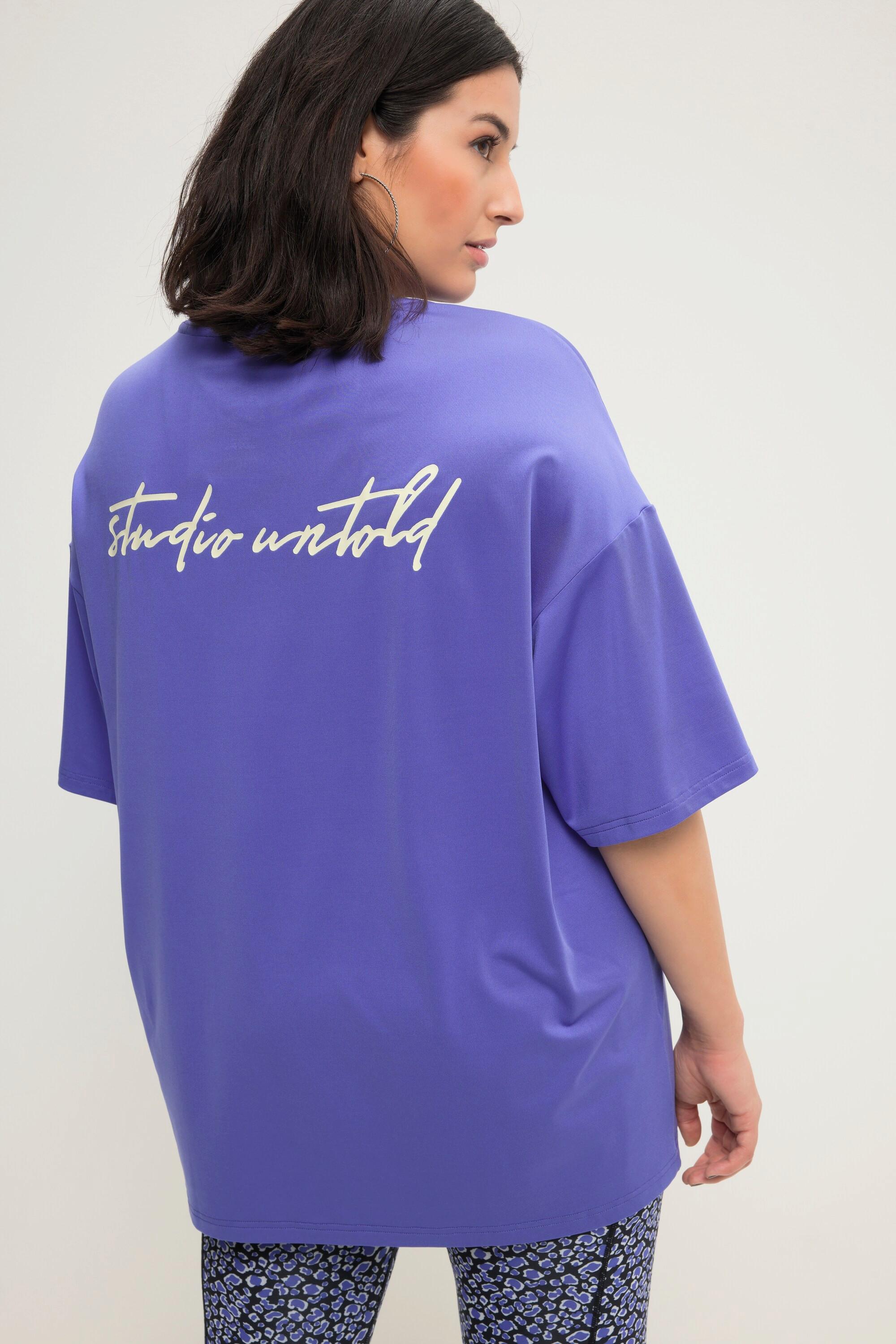 Studio Untold  T-shirt oversized à col rond et manches courtes, message imprimé 