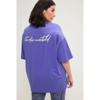 Studio Untold  T-shirt oversized à col rond et manches courtes, message imprimé 