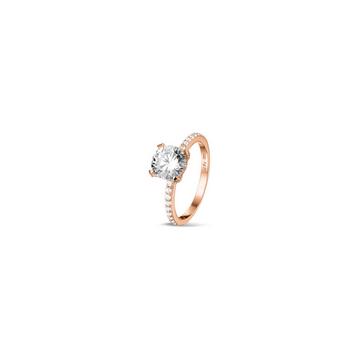 Bague avec zirconium 1565 Plaqué or rose