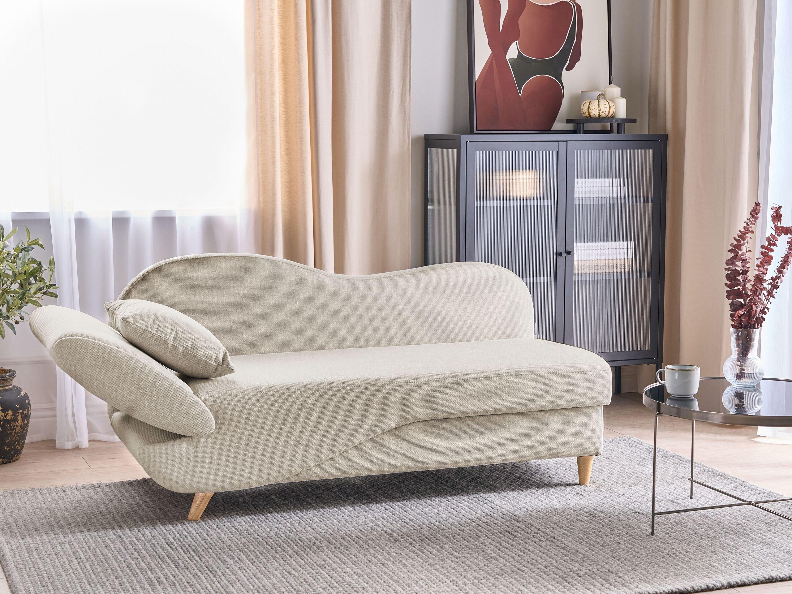 Beliani Chaise longue en Lino Retrò MERI  