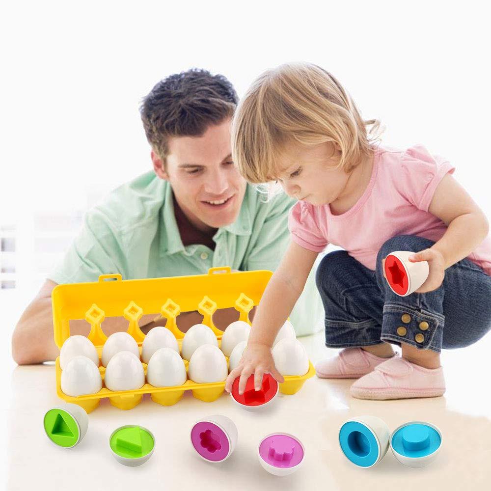 Activity-board  Oeufs assortis 12PCS couleur et la reconnaissance des formes puzzle jouets éducatifs pour les enfants 