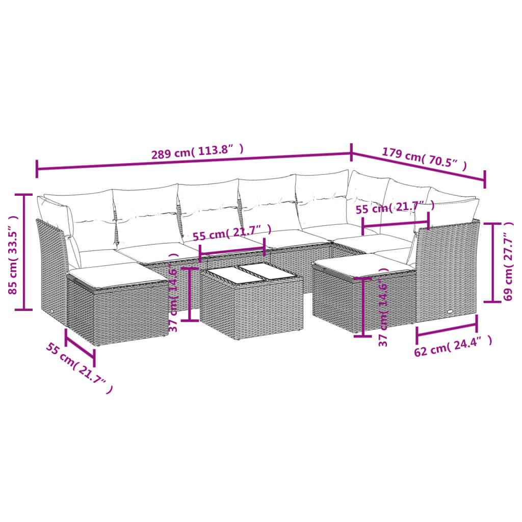 VidaXL Ensemble de canapés de jardin rotin synthétique  