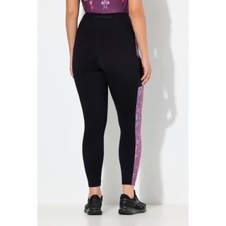 Ulla Popken Leggings sportivi taglio gamba aderente fiori tasche riciclato  