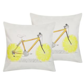 Beliani Dekokissen 2er Set aus Baumwolle Modern RUSCUS  