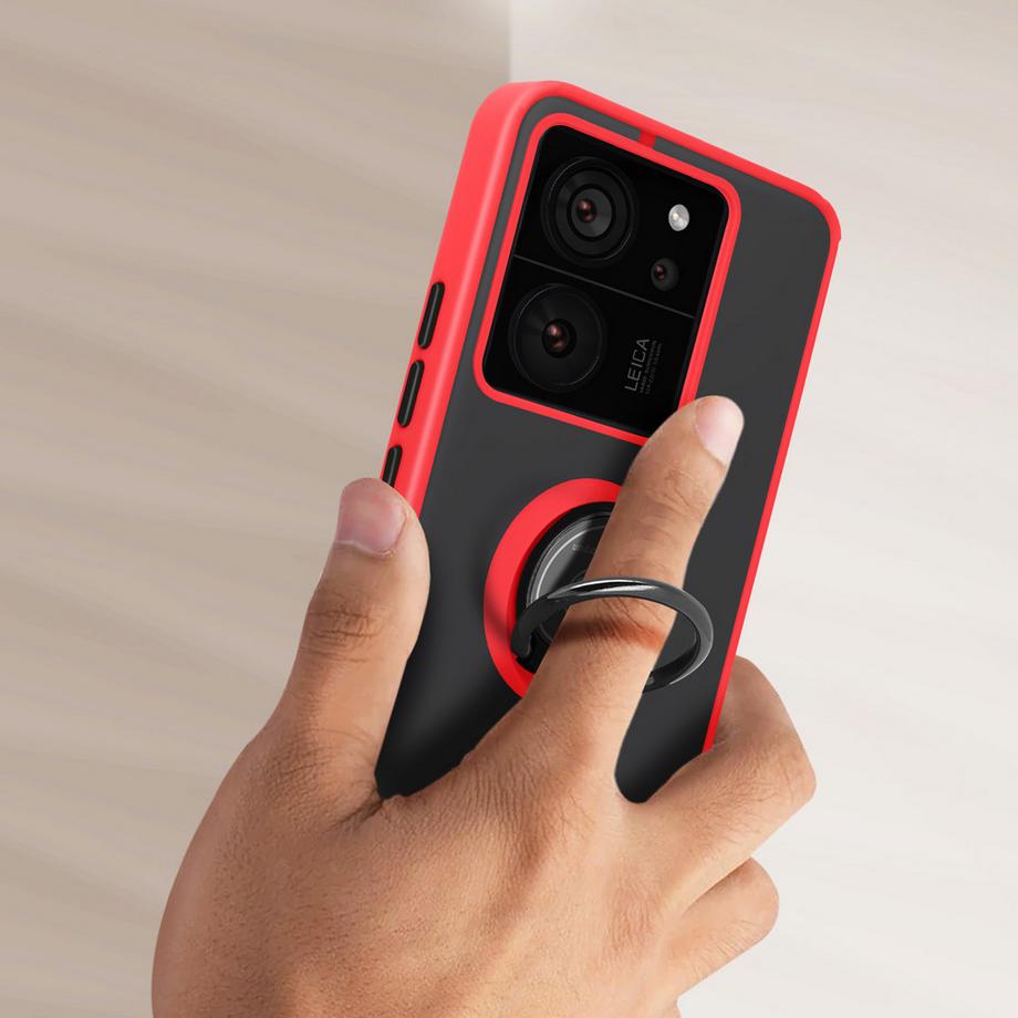 Avizar  Coque Support Xiaomi 13T , 13T Pro Rouge 