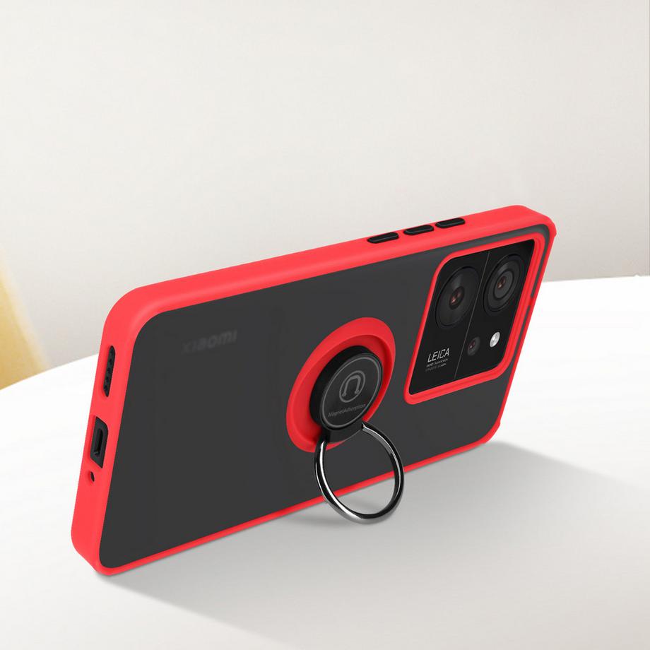 Avizar  Coque Support Xiaomi 13T , 13T Pro Rouge 