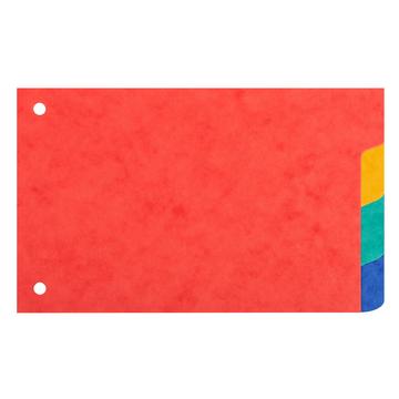 Register A6, flexibler Colorspan-Karton 225g, 4 Taben, 2-fach gelocht, für Karteikarten - x 10