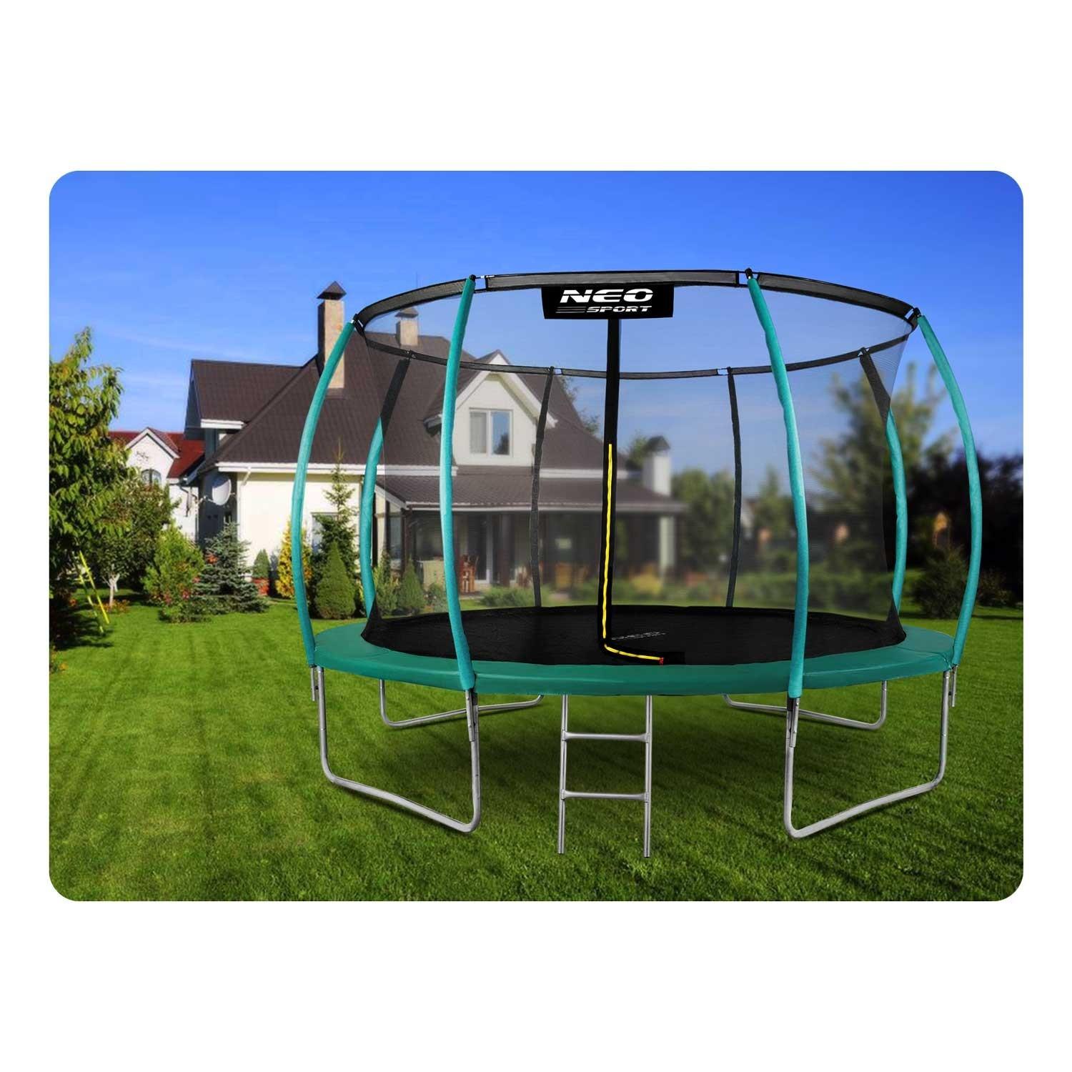 B2X Trampoline Profile 12ft/374cm avec filet de sécurité intérieur de Neo-Sport  