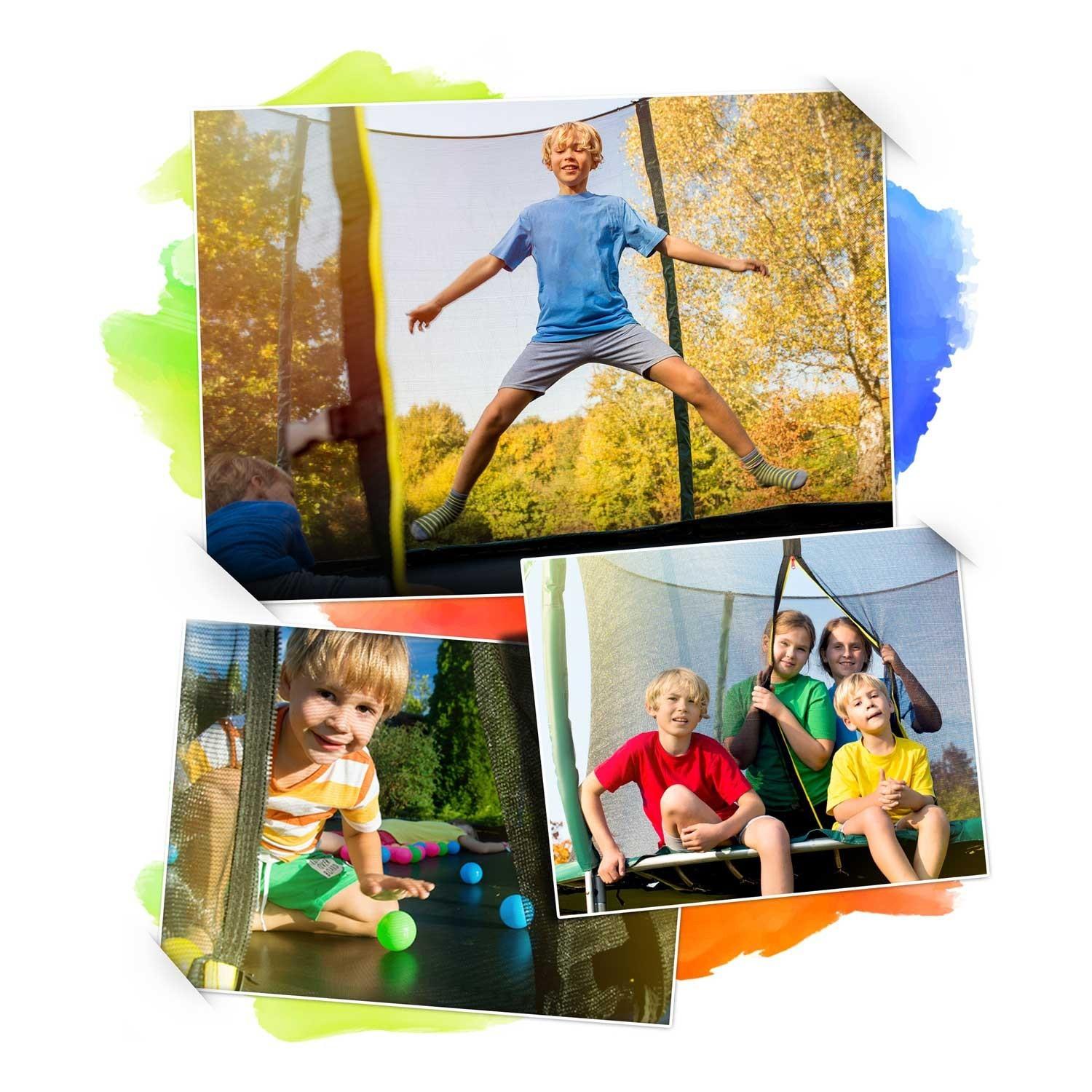 B2X Trampoline Profile 12ft/374cm avec filet de sécurité intérieur de Neo-Sport  