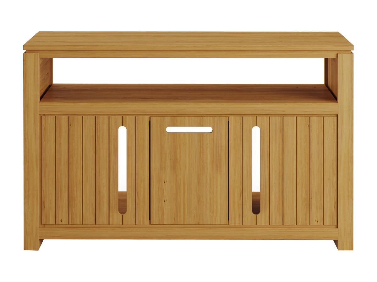 Vente-unique Waschbeckenunterschrank aus hellem Teakholz - 120 cm - SARATOK  