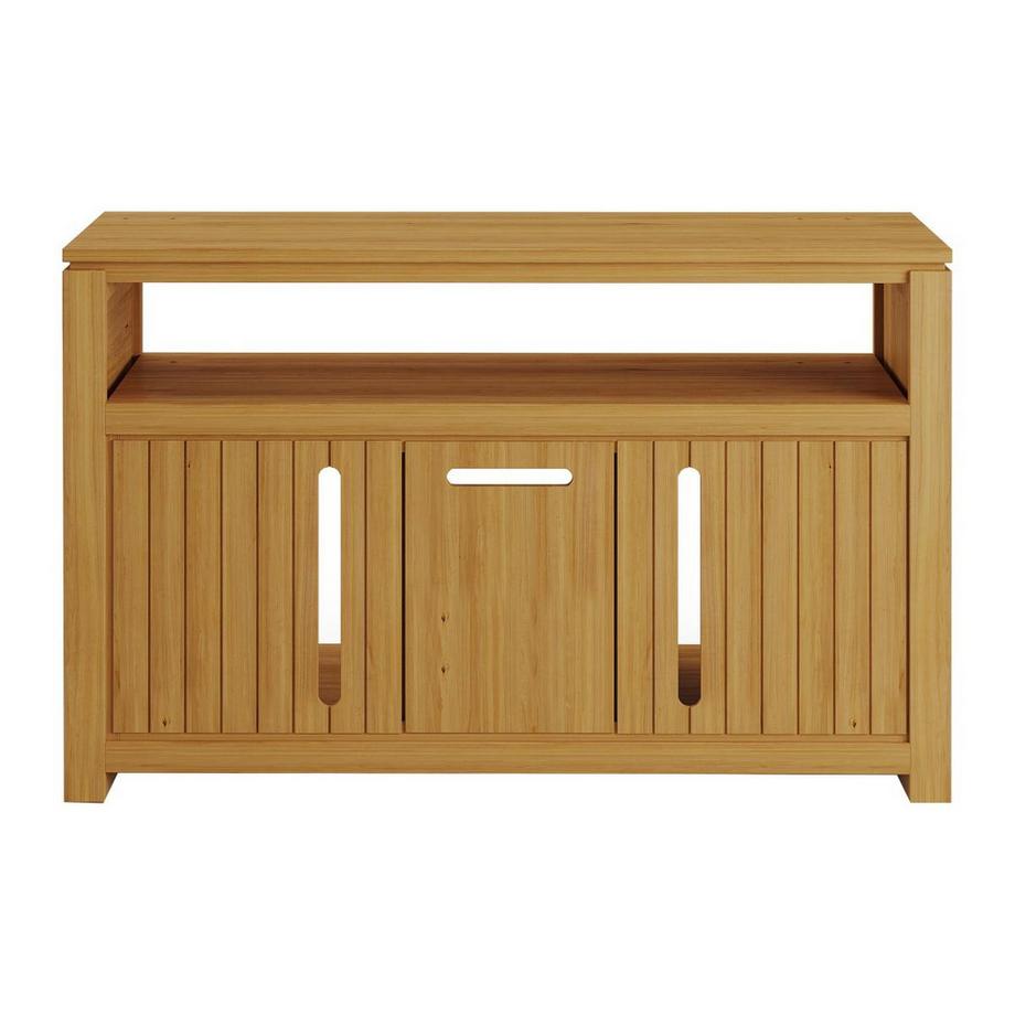 Vente-unique Waschbeckenunterschrank aus hellem Teakholz - 120 cm - SARATOK  