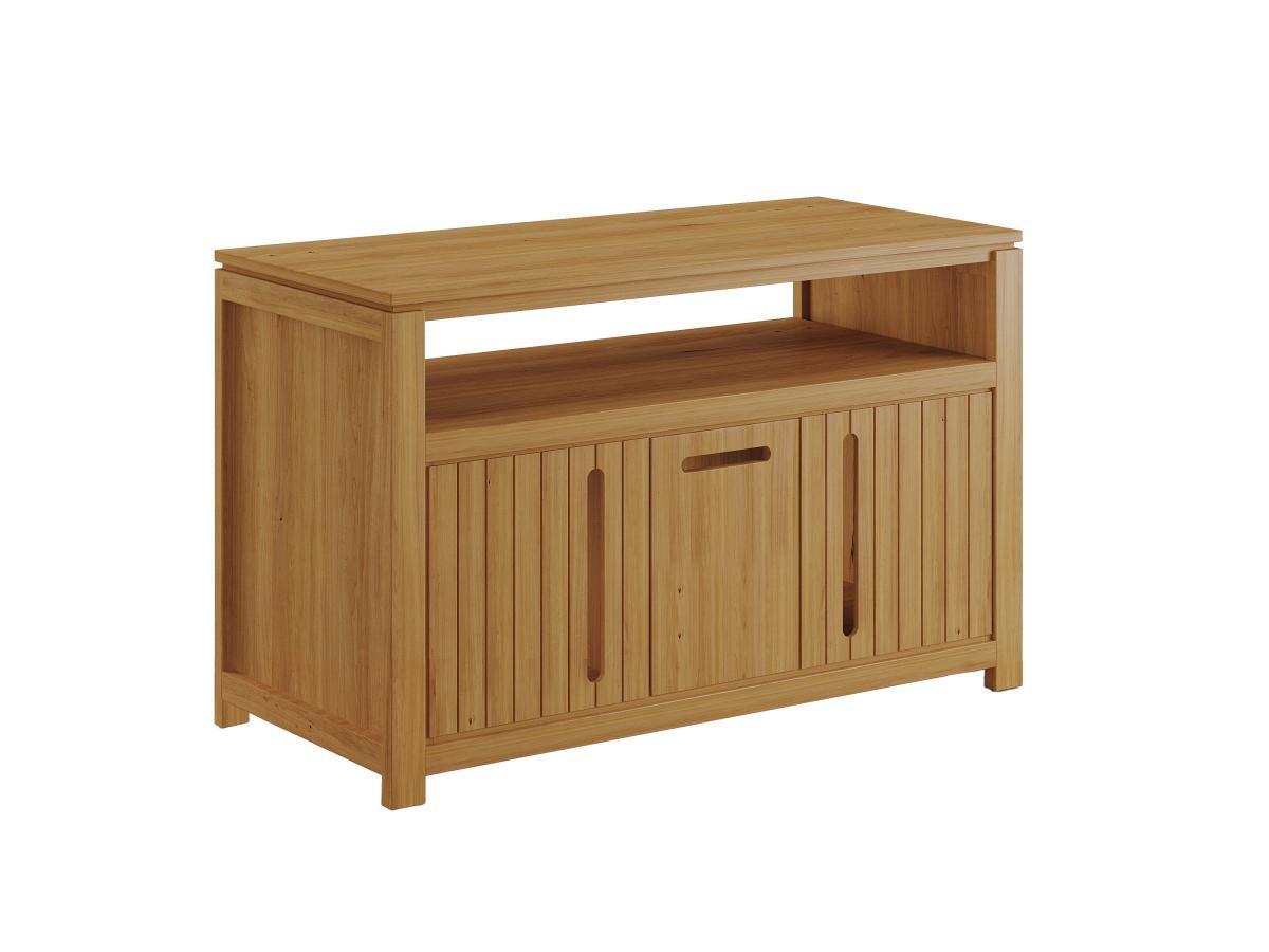 Vente-unique Waschbeckenunterschrank aus hellem Teakholz - 120 cm - SARATOK  