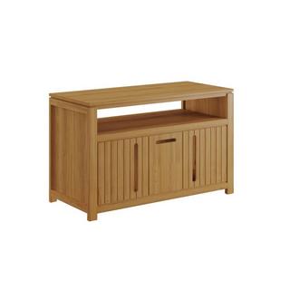 Vente-unique Waschbeckenunterschrank aus hellem Teakholz - 120 cm - SARATOK  