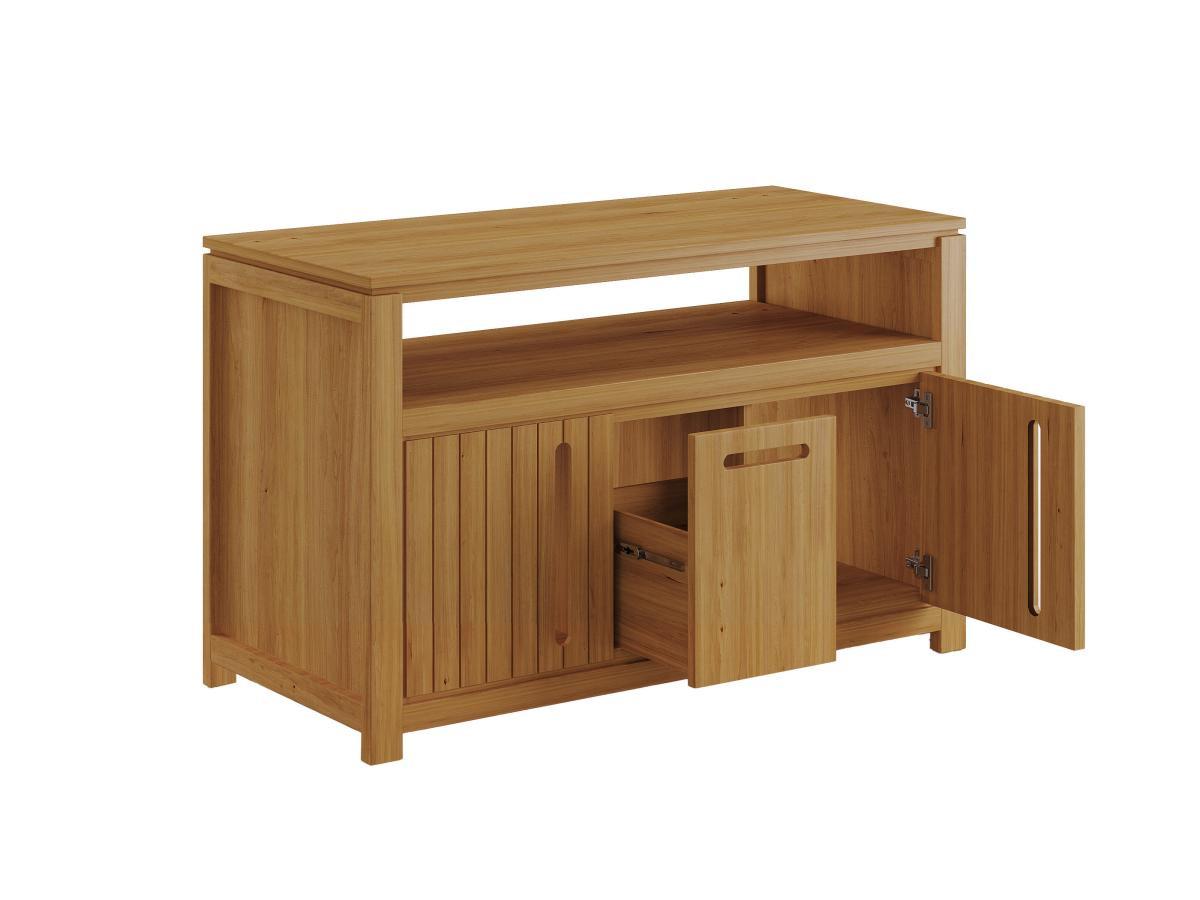 Vente-unique Waschbeckenunterschrank aus hellem Teakholz - 120 cm - SARATOK  