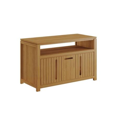 Vente-unique Waschbeckenunterschrank aus hellem Teakholz - 120 cm - SARATOK  