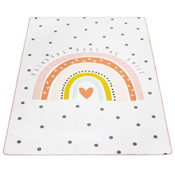 Motif de coeur arc-en-ciel du tapis pour enfants