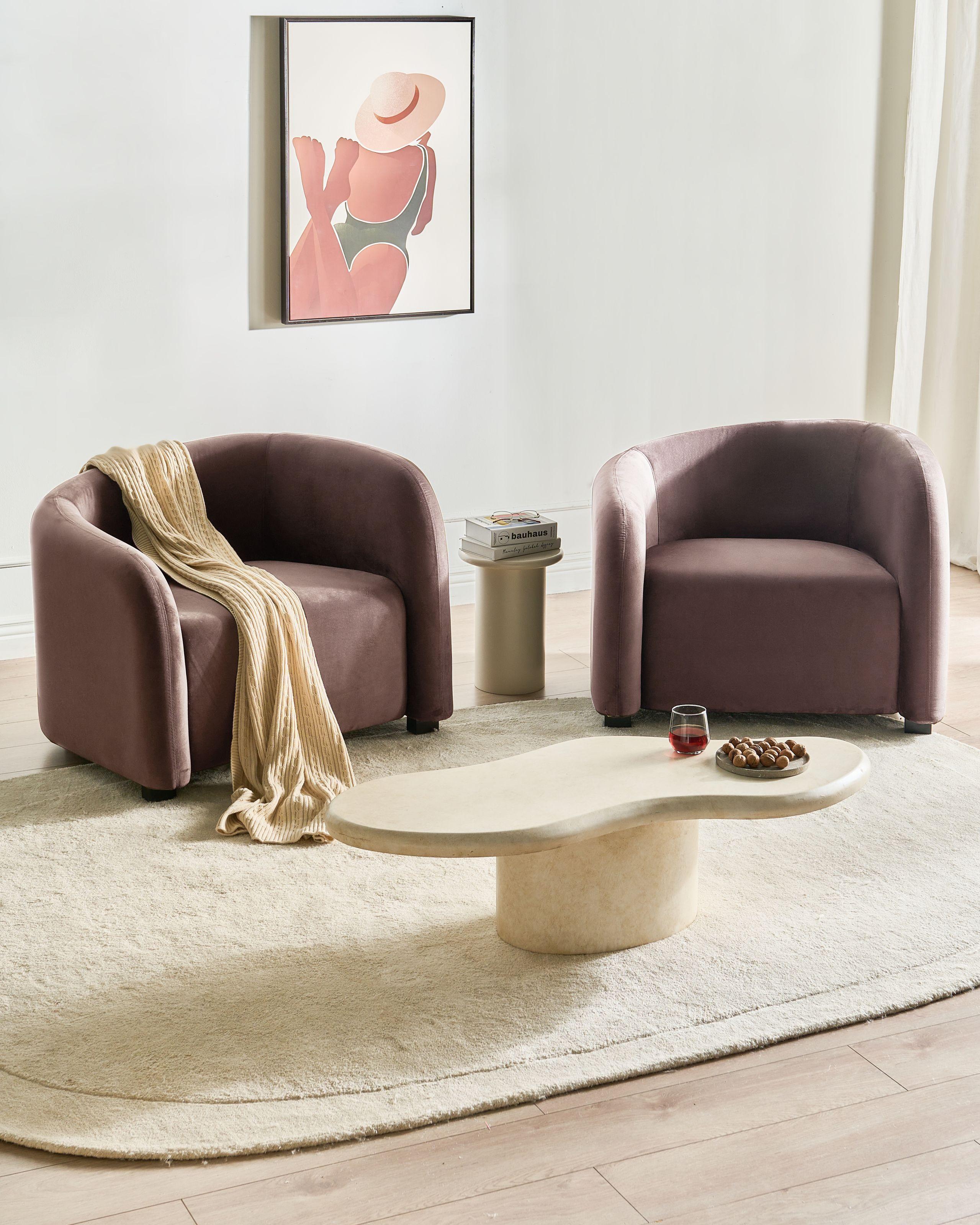 Beliani Lot de 2 fauteuils en Velours Moderne VELTADA  