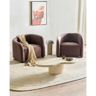 Beliani Lot de 2 fauteuils en Velours Moderne VELTADA  