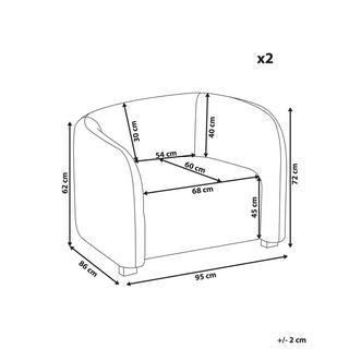 Beliani Lot de 2 fauteuils en Velours Moderne VELTADA  
