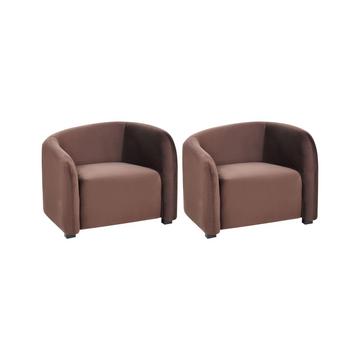 Lot de 2 fauteuils en Velours Moderne VELTADA