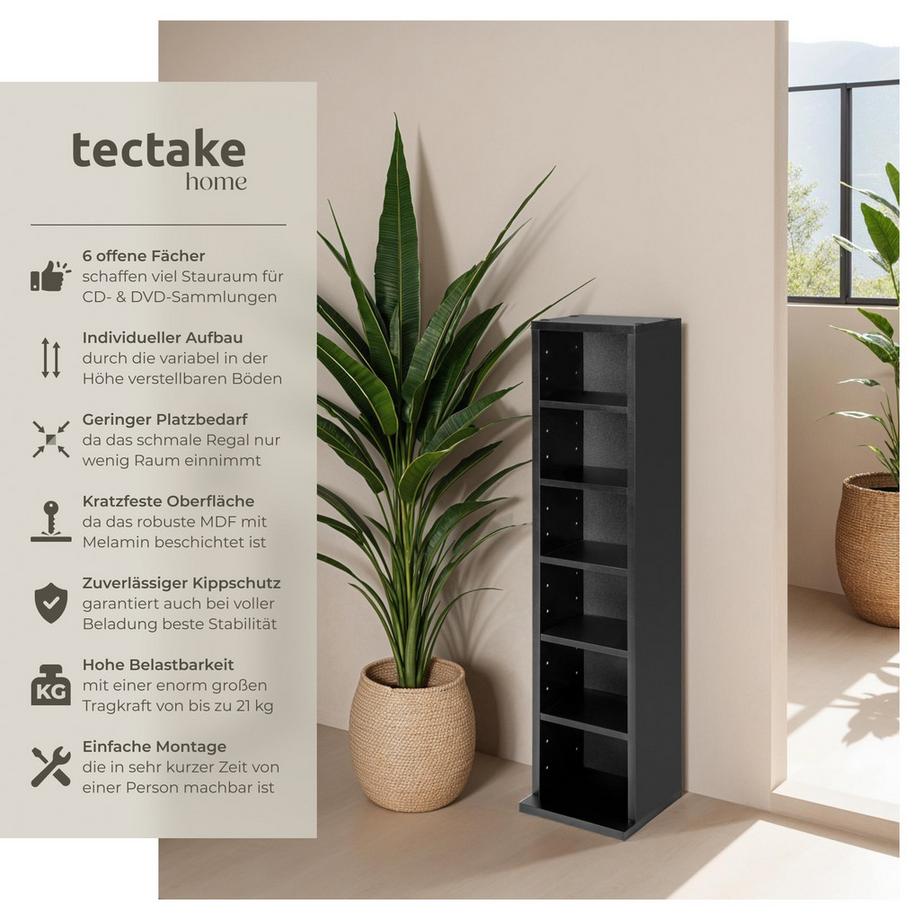 Tectake Scaffale per CD e DVD Juliane  effetto legno  