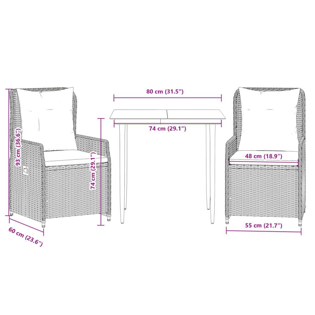 VidaXL set da pranzo da giardino Polirattan  