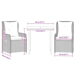 VidaXL Garten essgruppe poly-rattan  