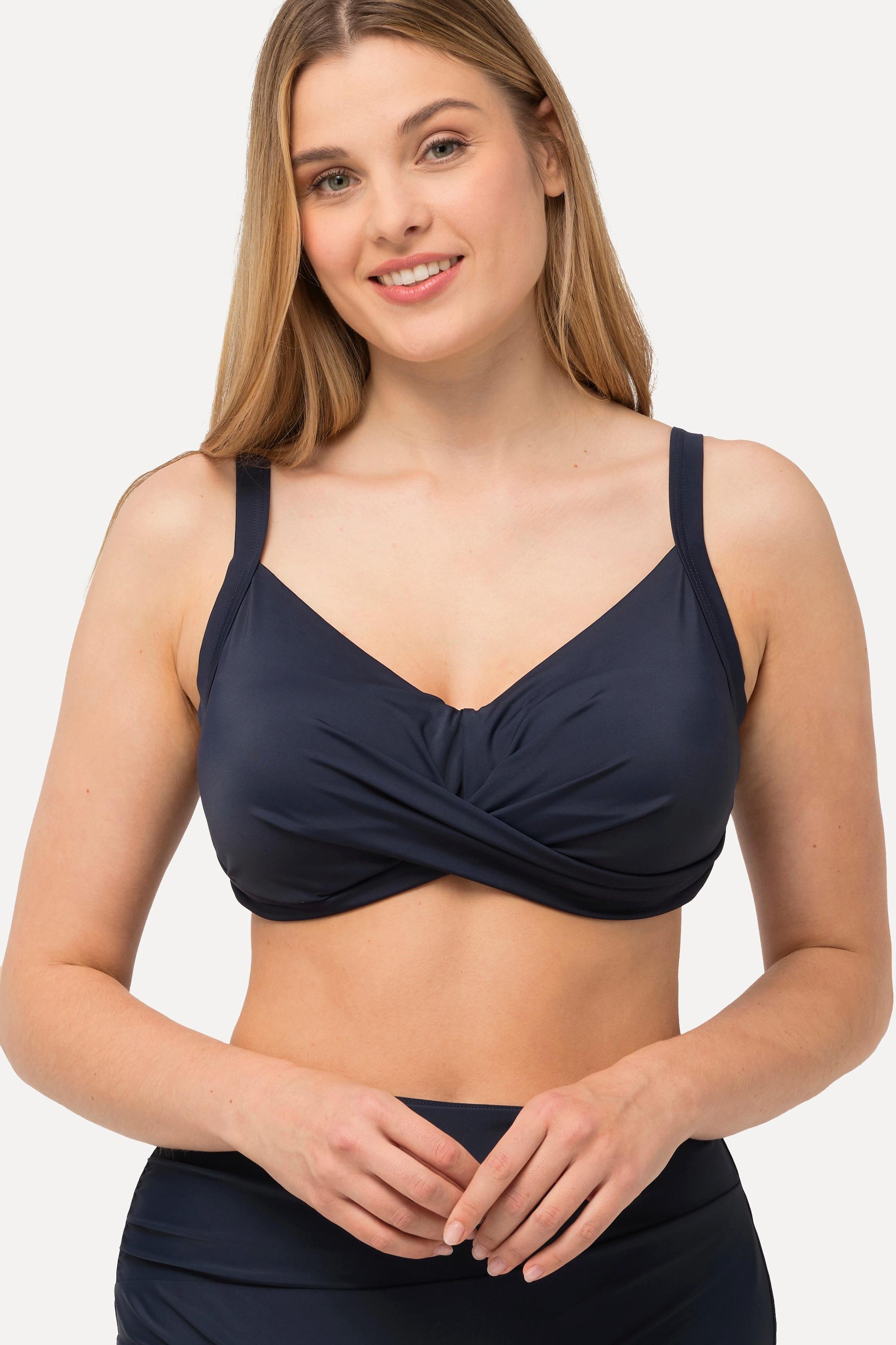 Ulla Popken  Bikini-Top, Drapierung, Softcups, Träger verstellbar 