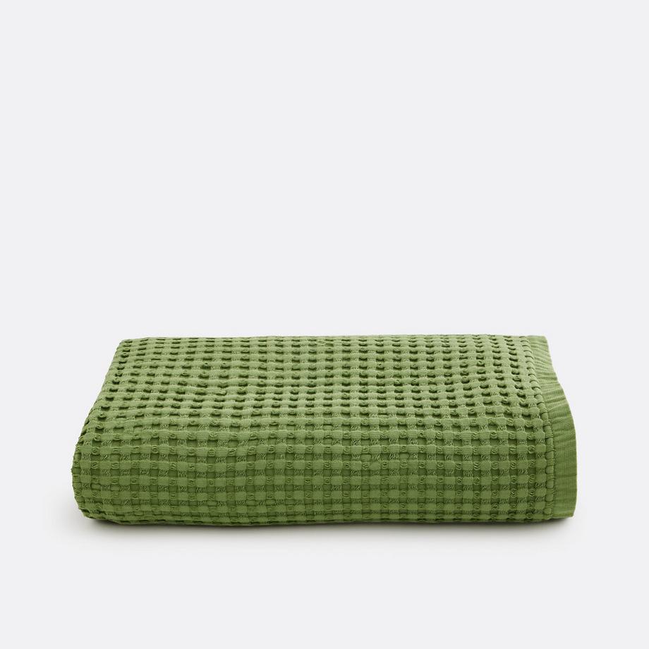 Drap de bain coton effet nid d'abeille