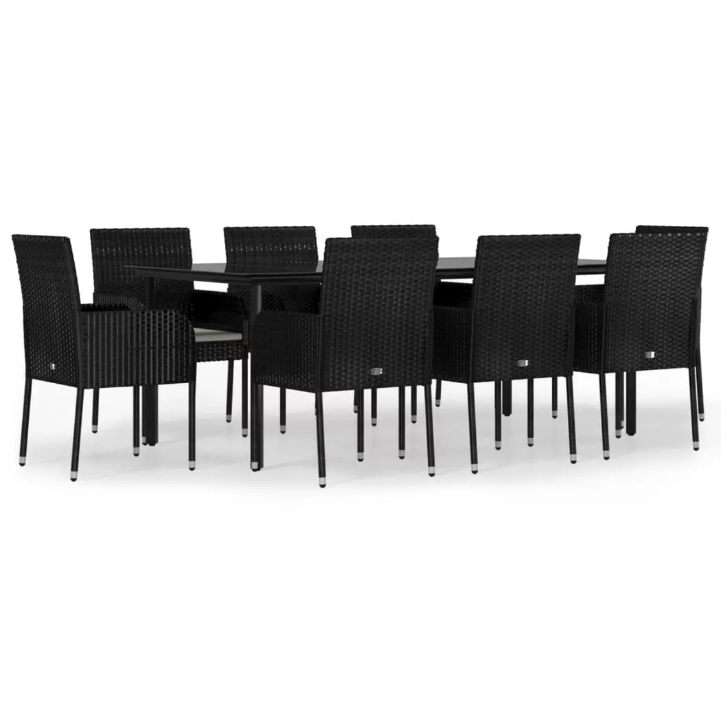 VidaXL - Garten essgruppe poly-rattan, One Size, Schwarz