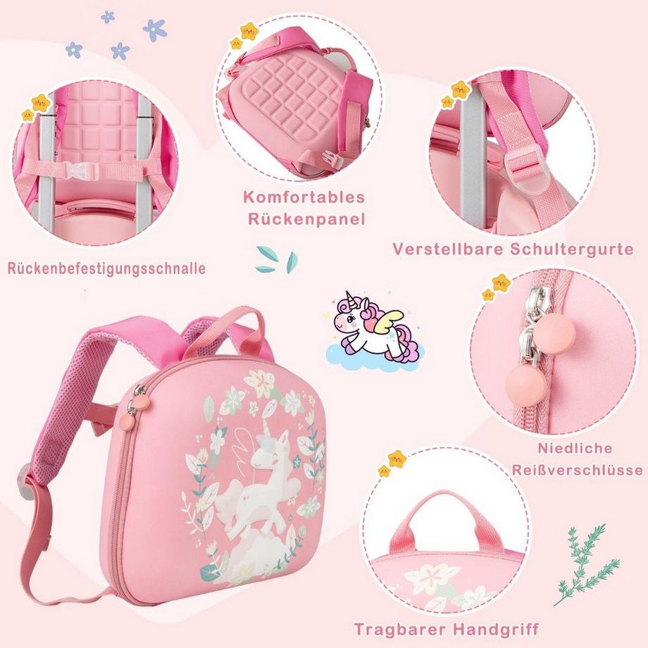 Northix  Valise enfant 4 pièces + sac à dos 10"+14" trolley enfant à roulettes 