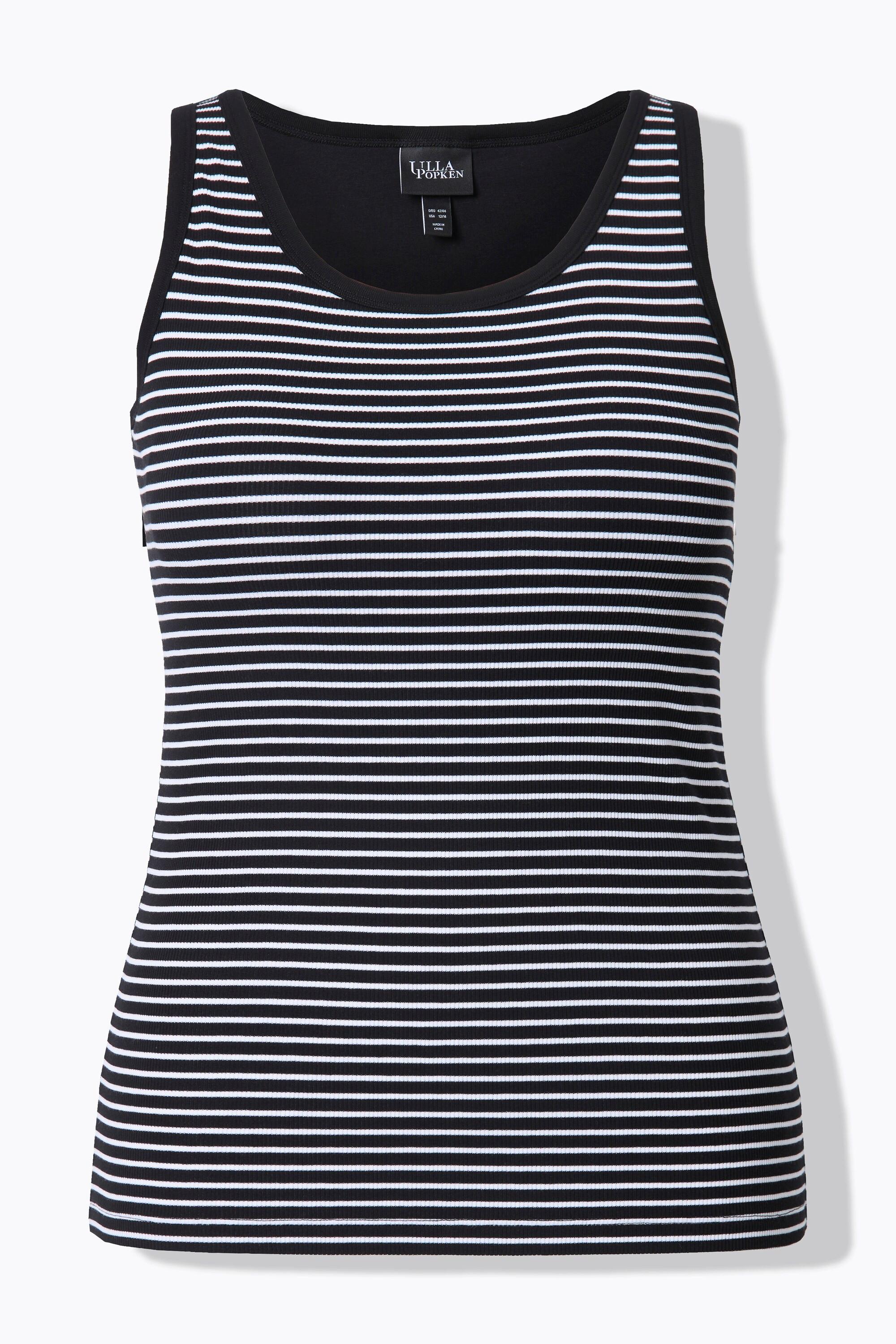 Ulla Popken Débardeur à rayures Soutien-gorge intégré Décolleté rond  