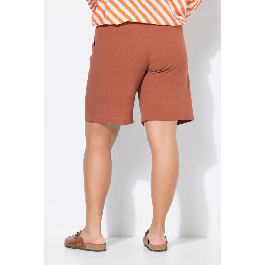 Studio Untold Bermuda Lin Mélangé Wide Legs Taille Élastique  