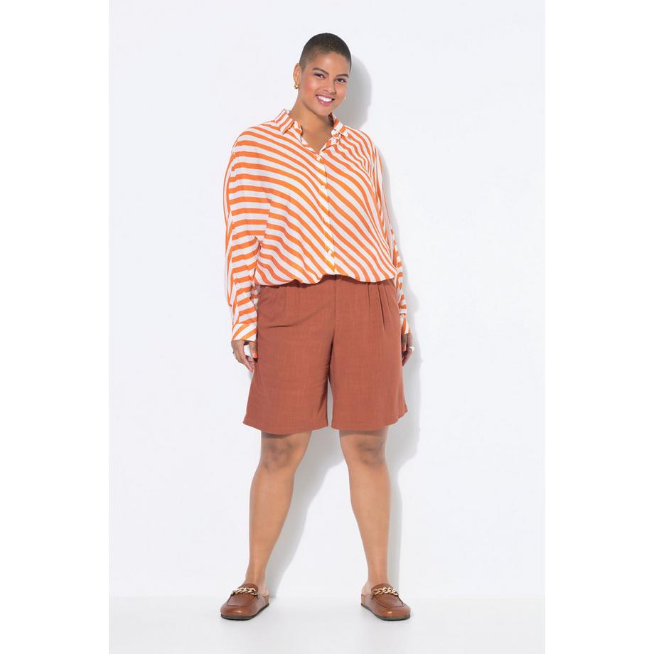 Studio Untold Bermuda Lin Mélangé Wide Legs Taille Élastique  